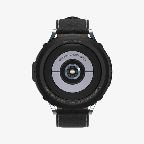 ACS06394 - Galaxy Watch 6 Classic (47mm) Case Liquid Air in matte black showing the front